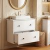 YITAHOME Waschbeckenunterschrank mit schubladen, Badezimmerschrank, 2 große Schubladen, 60 x 30 x 50 cm, badunterschrank wandmontage Weiss Bild 2