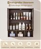 Yorbay Hängeschrank Bambus Badezimmerschrank (59x22x66 cm, Magnetverschluss & verstellbare Regale) Wandschrank mit Doppeltüren Bild 5