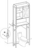 VASAGEL Toilettenregal, Badregal, mit Schrank, Stahlgestell, Waschmaschinenregal, Industrie-Design, 64 x 24 x 171 cm, vintagebraun-schwarz von Songmics BTS003B01 Bild 4