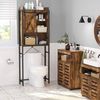 VASAGEL Toilettenregal, Badregal, mit Schrank, Stahlgestell, Waschmaschinenregal, Industrie-Design, 64 x 24 x 171 cm, vintagebraun-schwarz von Songmics BTS003B01 Bild 2