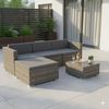 Gartengarnitur Sitzgruppe Lounge Garten Ecksofa Tisch Rattanmöbel grau 5tlg. Bild 2