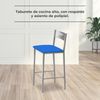 ASTIMESA - Hohe Küchenhocker mit Rückenlehne - Gestell aus Aluminium und Sitzfläche aus Kunstleder - Farbe des Sitzes: Blau, Lieferumfang: 1 Stück, Maße: 90 cm (Gesamthöhe) Bild 2