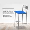 ASTIMESA - Hohe Küchenhocker mit Rückenlehne - Gestell aus Aluminium und Sitzfläche aus Kunstleder - Farbe des Sitzes: Blau, Lieferumfang: 1 Stück, Maße: 90 cm (Gesamthöhe) Bild 4