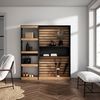 Skraut Home | Bücherregal Bibliothek | Bookshelf, Bookcase | 170 x 186 x 25 cm | Wohnzimmer, Esszimmer, Büro | Aufbewahrungsregal | Moderner Stil | Weiß und Schwarz Bild 2