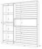 Skraut Home | Bücherregal Bibliothek | Bookshelf, Bookcase | 170 x 186 x 25 cm | Wohnzimmer, Esszimmer, Büro | Aufbewahrungsregal | Moderner Stil | Weiß und Schwarz Bild 3