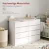 WOLTU Wickelaufsatz, Wickeltischaufsatz universal für Kommode (Tiefe: 47-50 cm), mit Schutzrand, aus MDF, 160 x 10 x 80 cm, Weiß (80x80 cm für Baby) Bild 4