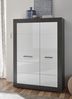 Highboard Briard in weiß Hochglanz und grau Stone  100 x 142 x 35 cm Bild 5