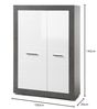 Highboard Briard in weiß Hochglanz und grau Stone  100 x 142 x 35 cm Bild 3