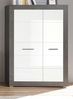 Highboard Briard in weiß Hochglanz und grau Stone  100 x 142 x 35 cm Bild 2