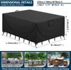 Aujink Abdeckung Gartenmöbel Winterfest, Wasserdichte Schutzhülle Gartenmöbel 420D Oxford Anti-UV Abdeckplane für Gartentische Terrassenmöbel Regenschutz und Staubfest Abdeckhaube Schwarz 270 x 180 x 90 cm Bild 2