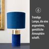 näve Tischleuchte Bordo, ohne Leuchtmittel, 1xE14, Textilschirm blau, Fuß blau gold, Höhe 32cm, Zuleitung 150cm Bild 3