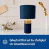 näve Tischleuchte Bordo, ohne Leuchtmittel, 1xE14, Textilschirm blau, Fuß blau gold, Höhe 32cm, Zuleitung 150cm Bild 5