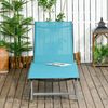 Outsunny Gartenliege Relaxliege mit verstellbarer Rückenlehne, Gartenliege für Poolbereich, Liegestuhl mit Rollen, 1 St, Sonnenliege, Polyester, Alu, Blau, 195 x 165 x 102 cm Bild 2