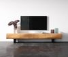 Lowboard New Live-Edge 200 cm Akazie Natur 4 Türen Fuß schwebend Metall Schwarz Bild 5