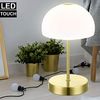 Globo LED-Tischlampe, Messing / Glas opalweiß, Ø15x26cm Bild 2
