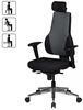 Bürostuhl QENTIN schwarz/grau Schreibtischstuhl Stoffbezug Chefsessel Drehstuhl Synchronmechanik Kopfstütze Bild 4