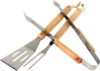 BURI 'BBQ' Grillbesteck-Set, 3-teilig, Edelstahl mit Holzgriff, bestehend aus Zange, Wender & Gabel