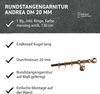 GARESA Gardinenstange ANDREA, Ø 20 mm, 1-läufig, Wunschmaßlänge, verschraubt, Metall, Vorhanggarnitur, verlängerbar, Endknopf Kugel lang, mit Ringen Bild 5