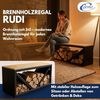 Coemo Brennholz Regal Rudi Kaminholzregal Schwarz 102 x 35 x 40 cm Bild 2