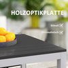 Outsunny Gartentisch mit Holzoptik, für 4-6 Personen (Balkontisch aus Aluminium, 1-St, wetterfest Terrassentisch), 120x70 cm, für Garten, Balkon, Schwarz Bild 4