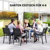 Outsunny Gartentisch mit Holzoptik, für 4-6 Personen (Balkontisch aus Aluminium, 1-St, wetterfest Terrassentisch), 120x70 cm, für Garten, Balkon, Schwarz Bild 5