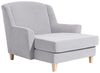 XXL Sessel Karil Bezug Veloursstoff Buche natur / silber 21887 Bild 3