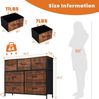 DUMOS Kommode für Schlafzimmer mit 7 Stoffschubladen, hohe Kommode Organizer für Kleidung, Schrank Kinderzimmer, Aufbewahrungsturm mit Schrank, Metallrahmen, Holzplatte, leichte Kinderzimmermöbel Bild 3