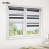 WOLTU Doppelrollo Klemmfix ohne Bohren Weiß+Grau+Anthrazit B100 x H150 cm, Duo Rollo Zebrarollo Fensterrollo Klemmrollo Seitenzugrollo Easyfix lichtdurchlässig & verdunkelnd Rollos für Fenster und Tür Bild 2