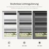 WOLTU Doppelrollo Klemmfix ohne Bohren Weiß+Grau+Anthrazit B100 x H150 cm, Duo Rollo Zebrarollo Fensterrollo Klemmrollo Seitenzugrollo Easyfix lichtdurchlässig & verdunkelnd Rollos für Fenster und Tür Bild 3