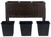 Blumentopf mit Beinen CARAGANA PE Rattan 77 cm Dunkelbraun Bild 5