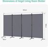 Angel Living Paravent 4-teiliger Paravent Raumteiler, 324x180cm (4 St), Trennwand Balkon Sichtschutz aus Stahl und Polyester Bild 4