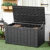 Outsunny Gartenbox mit Rollen, Griffmulden (doppelwandiger Wasserdicht Kissenbox, 1 St, UV-beständig Auflagenbox), für Balkon Terrasse Bild 2