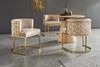 riess-ambiente Polsterstuhl ELEGANCE beige/gold-Samt, Edelstahl, Wabenmuster, gepolstert, halbrund (Einzelartikel, 1 St), Esszimmerstuhl - ideal für glamouröse Küchen, Wohn- und Essbereiche Bild 2