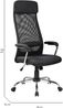 Dmora - Bürostuhl Canberra, Präsidentensessel mit Armlehnen, Ergonomischer Bürostuhl, cm 65x65h126/136, schwarz Bild 3