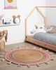 Teppich Jute mehrfarbig ⌀ 120 cm Streifenmuster Kurzflor ZANAVI Bild 2