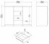 Dmora - Kommode Alix, Wohnzimmerbuffet, Wohnzimmer-Sideboard, Moderne Küchen-Speisekammer, 121x50 h91 cm, Zement und Weiß Bild 2