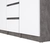 Dmora - Kommode Alix, Wohnzimmerbuffet, Wohnzimmer-Sideboard, Moderne Küchen-Speisekammer, 121x50 h91 cm, Zement und Weiß Bild 5