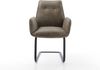 Freischwinger Zoa-Flex Mikrofaser Taupe Vintage Freischwinger flach Schwarz Taschenfederkern Bild 3