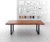 Esstisch Edge 260x100 XL Akazie Braun Metall Schmal schwarz Live-Edge Bild 2