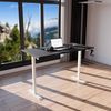 manuell höhenverstellbarer Schreibtisch EASY 160 x 80 cm - Gestell Weiss, Platte Anthrazit Bild 2