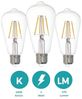 EGLO 3er Set LED Filament Lampen mit E27 Fassung, Edison Vintage Glühbirnen klar, je 4 Watt, Leuchtmittel neutralweiß, 4000 K, 470 Lumen, Retro Glühlampe ST64, Ø 6,4 cm Bild 3