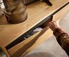 Lowboard Stonegrace 240 cm Eiche Natur 4 Türen V-Fuß Metall Schwarz Bild 5