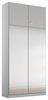 Rauch Möbel Alabama Drehtürenschrank Schrank Kleiderschrank Grau mit Spiegel, 2-türig, Inklusive Zubehörpaket Premium, 1 Kleiderstange, 2 Einlegeböden, 2 Schubkästen, BxHxT 91 x 229 x 54 cm Bild 1