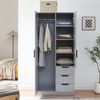 Kleiderschrank Eiselfing 176x80x52 cm 3 Schubladen Grau [en. casa] Bild 4