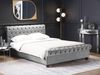 Bett Samtstoff hellgrau 160x200 cm AVALLON Bild 2