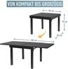 ib style Gartentisch Diplomat Quadro Ausziehtisch 90 - 180 cm silber (Tisch), Gartentisch - ESG-Sicherheitsglas - Aluminium - ausziehbar Bild 2