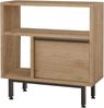 Hanah Home Stylish Walnut Side Table, 60 x 60 x 25.5 cm | 100% Melamine Coated Particle Board, 18 mm Thick | Durable Metal Legs, Perfect for Modern Living Spaces Bild 5