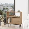Hanah Home Stylish Walnut Side Table, 60 x 60 x 25.5 cm | 100% Melamine Coated Particle Board, 18 mm Thick | Durable Metal Legs, Perfect for Modern Living Spaces Bild 3