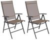 2er Garten Klappstuhl Gartenstuhl Textilen Anthrazit Schokobraun 7 Pos Bild 2