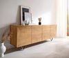 Sideboard Kayu 200x40x70 cm Akazie Natur 4 Türen V-Fuß Bild 2
